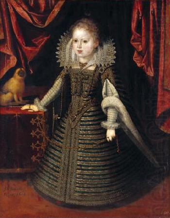 Juan Pantoja de la Cruz Infantin Anna (1601-1666), Konigin von Frankreich, Bildnis in ganzer Figur mit einem Lowenaffchen china oil painting image